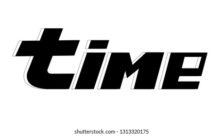time lettering vector illustration isolated