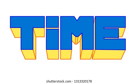 time lettering vector illustration isolated