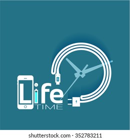time life your gadget, power vector design background