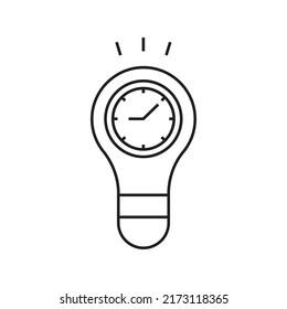 Time light bulb icon design. vector illustration