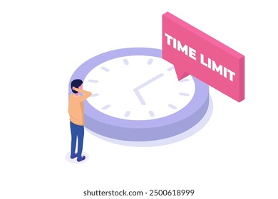 Time limit, business clock concept. Vector illustration.