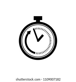 Time limit icon in flat style. Speed symbol isolated on white background. Clock icon. Simple abstract speed icon in black. Vector illustration for graphic design, Web, app