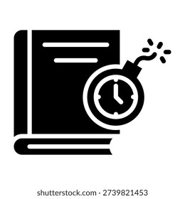 Time Limit Icon Glyph Style Vector Illustration