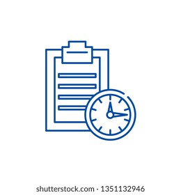 Time limit line icon concept. Time limit flat  vector symbol, sign, outline illustration.