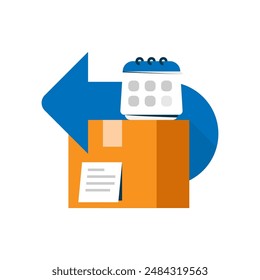 Time limits for a return and refund. product warranty validity period concept illustration flat design. simple modern graphic element for ui, infographic, icon