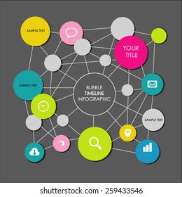 time line bubble info graphics, vector illustration