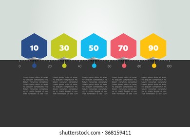 Time line color template. Horizontal line. Vector infographic illustration.