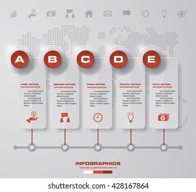 time line description. 5 steps timeline infographic for business design