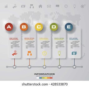 time line description. 5 steps timeline infographic for business design