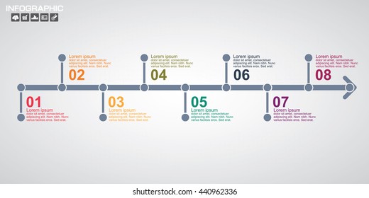 Time Line Design. Can be used for workflow layout; diagram; number options; step up options; web design; banner template; infographic.