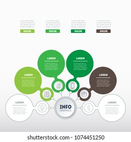 Time line of farming trends. Business concept with 4 or 6 options, parts, steps or processes. Timeline infographics. The development and growth of the eco business.