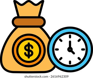 Time Line Filled Vector Icon Design