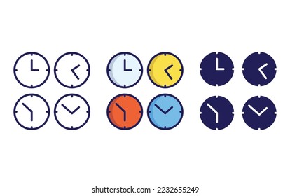 Icono de línea de tiempo y glifo, ilustración vectorial