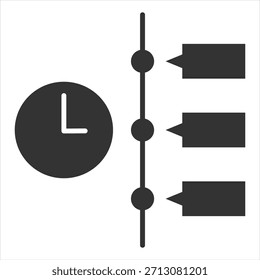 Ilustração do vetor do ícone de glifo da linha do tempo
