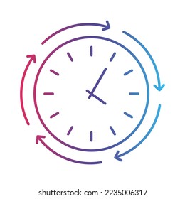 Time line gradient icon, logo style