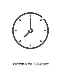 Time line icon. Clock and watch vector outline sign.