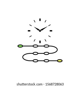 Time line icon. Outline thin line flat illustration. Isolated on white background.