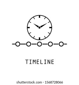 Time line icon. Outline thin line flat illustration. Isolated on white background.