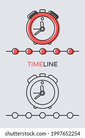Time line icon. Outline thin line flat illustration. Isolated on white background.