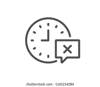 Time line icon. Remove alarm sign. Quality design element. Classic style. Editable stroke. Vector