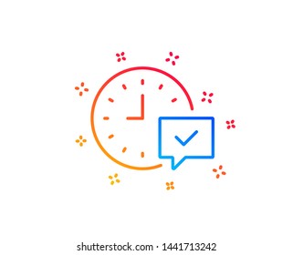 Time line icon. Select alarm sign. Gradient design elements. Linear select alarm icon. Random shapes. Vector