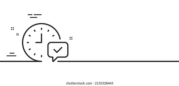 Time line icon. Select alarm sign. Minimal line illustration background. Select alarm line icon pattern banner. White web template concept. Vector