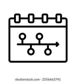 time line icon line vector illustration on white background.