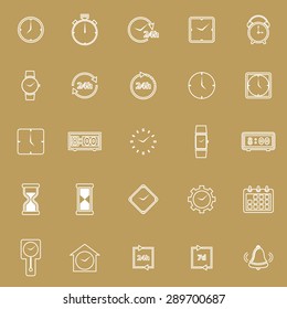 Time line icons on brown background, stock vector