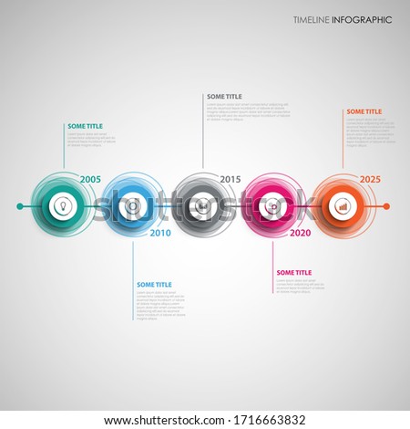 Time line info graphic with abstract colorful design circles