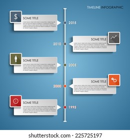 Time line info graphic colored element template