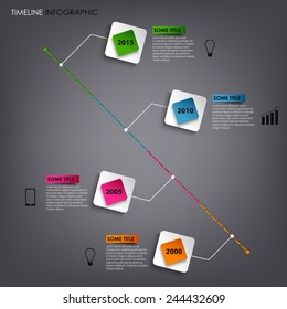 Time line info graphic colored square element template