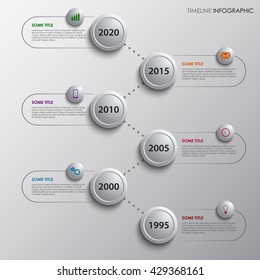 Time line info graphic with design bubbles template