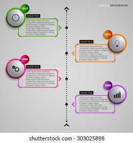 Time line info graphic gray round element template