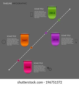 Time line info graphic ribbon template