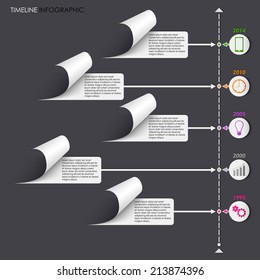 Time line info graphic withe stickers template