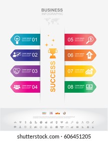Time line Info graphics Business success concept with graph. 