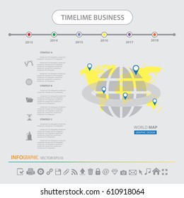 Time line info graphics design template vector icons set 