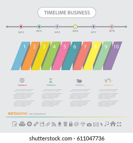 Time line info graphics design template vector icons set 