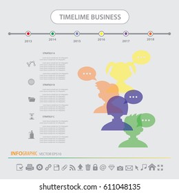 Time line info graphics design template vector icons set 