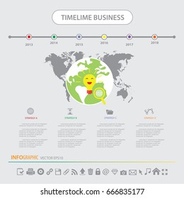 Time line info graphics design template vector icons set 