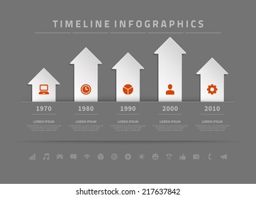 Time line infographic and icons vector design template.  For web design, time line and work flow layout.