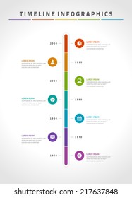 Time line infographic and icons vector design template.  For web design, time line and work flow layout.