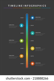 Time line infographic and icons vector design template. For web design, time line and work flow layout. 
