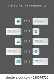 Time line infographic and icons vector design template. For web design, time line and work flow layout. 