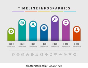 Time line infographic and icons vector design template. For web design, time line and work flow layout. 