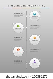 Time line infographic and icons vector design template. For web design, time line and work flow layout. 