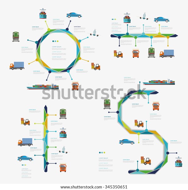Time line infographic set of transport\
icons. Vector illustration symbols\
set.