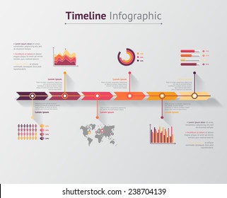 Time Line Infographic. Vector Illustration