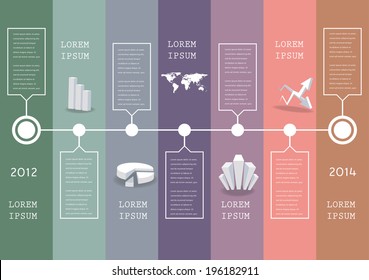 Time line infographics, elements and icons. Vector