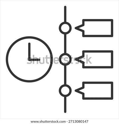 Time Line Outline Icon Vector Illustration